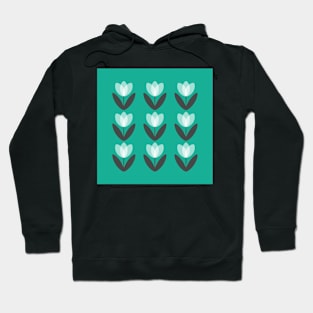 Tulip Field in Teal Green by Suzie London Hoodie